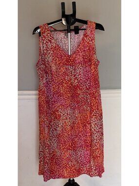 J Jill Women Size 20 Sleeveless Midi Dress Pockets 100% Rayon Pullover